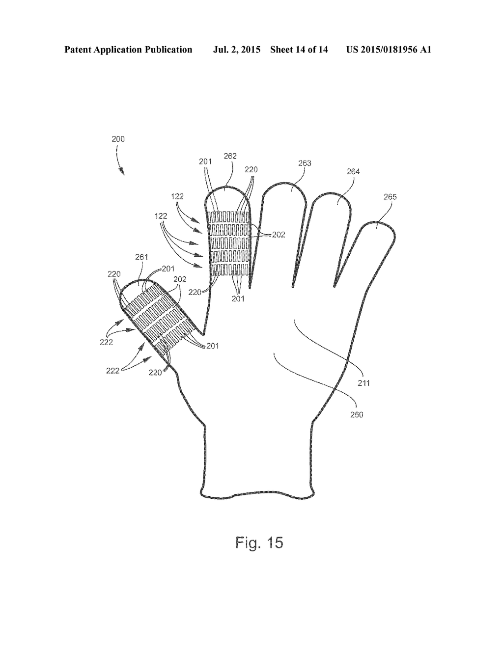 PROTECTIVE GLOVE WITH ENHANCED EXTERIOR SECTIONS - diagram, schematic, and image 15