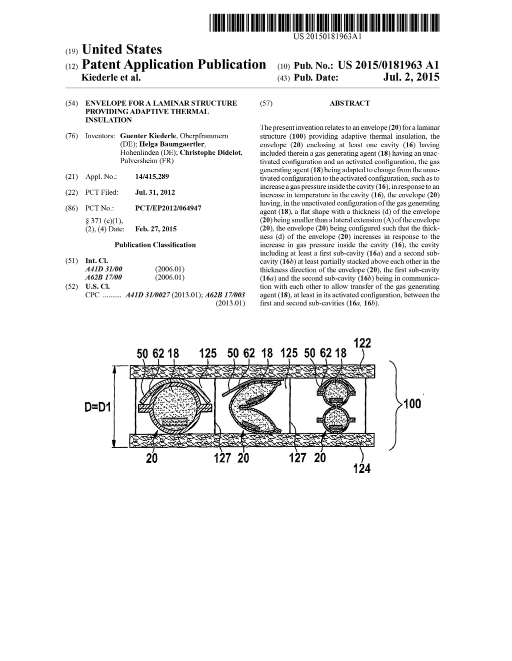 Envelope for a Laminar Structure Providing Adaptive Thermal Insulation - diagram, schematic, and image 01