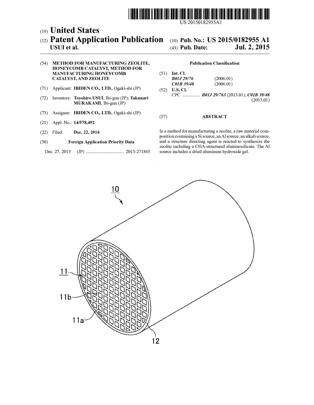 METHOD FOR MANUFACTURING ZEOLITE, HONEYCOMB CATALYST, METHOD FOR     MANUFACTURING HONEYCOMB CATALYST, AND ZEOLITE - diagram, schematic, and image 01