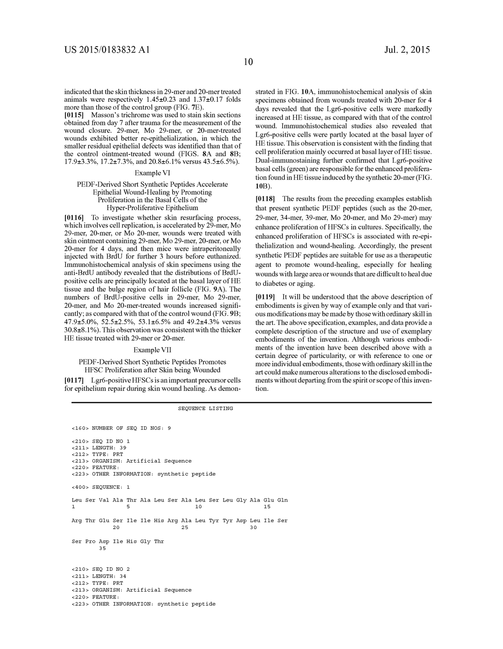 USE OF PEDF-DERIVED POLYPEPTIDES FOR PROMOTING STEM CELLS PROLIFERATION     AND WOUND HEALING - diagram, schematic, and image 23