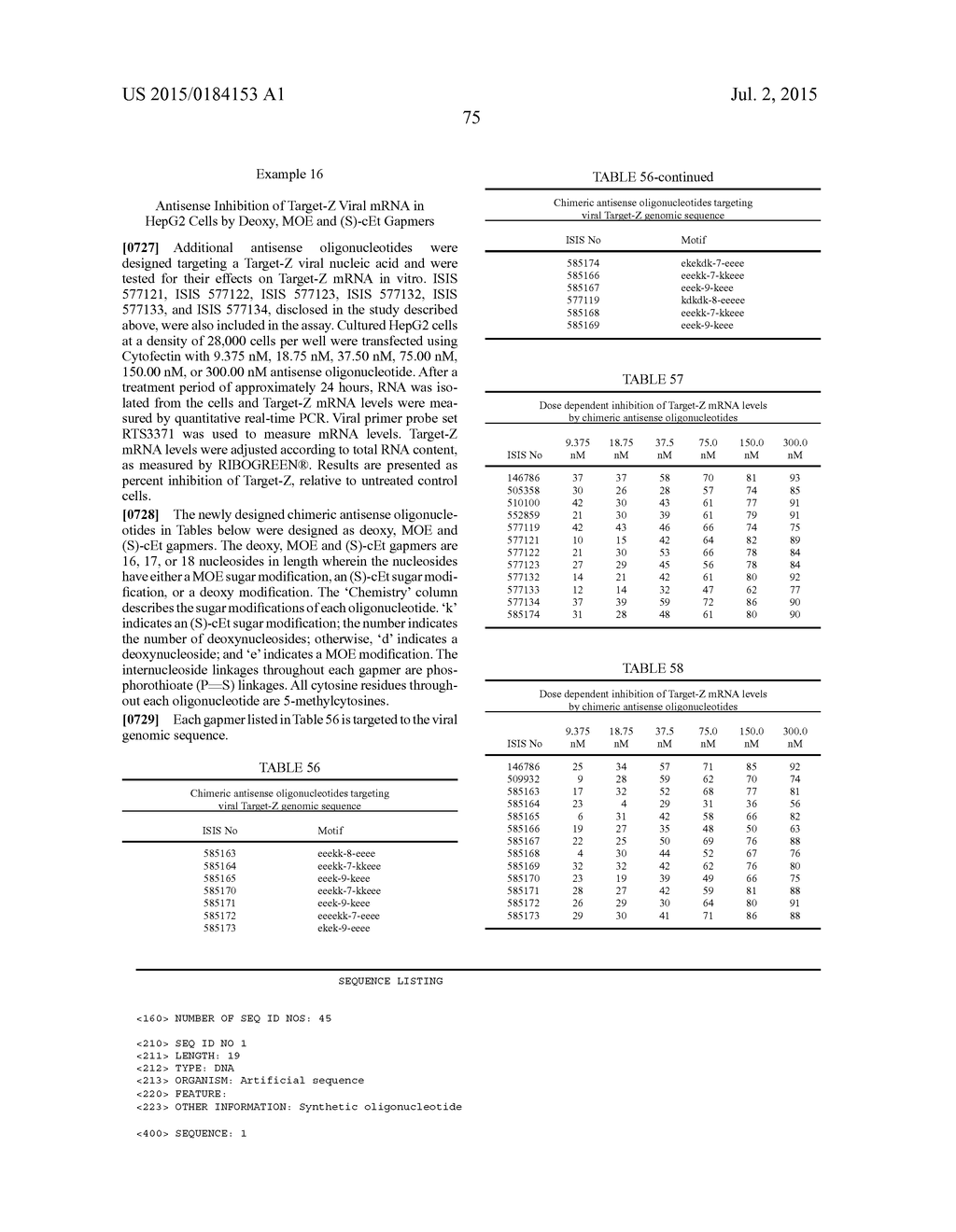 OLIGOMERIC COMPOUNDS COMPRISING BICYCLIC NUCLEOTIDES AND USES THEREOF - diagram, schematic, and image 76