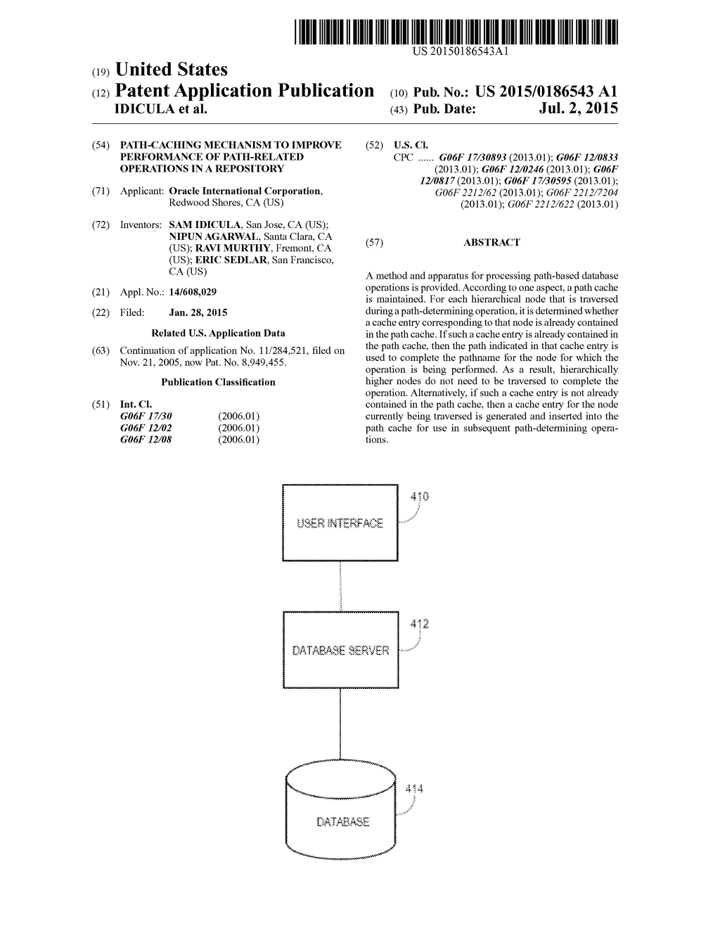 PATH-CACHING MECHANISM TO IMPROVE PERFORMANCE OF PATH-RELATED OPERATIONS     IN A REPOSITORY - diagram, schematic, and image 01