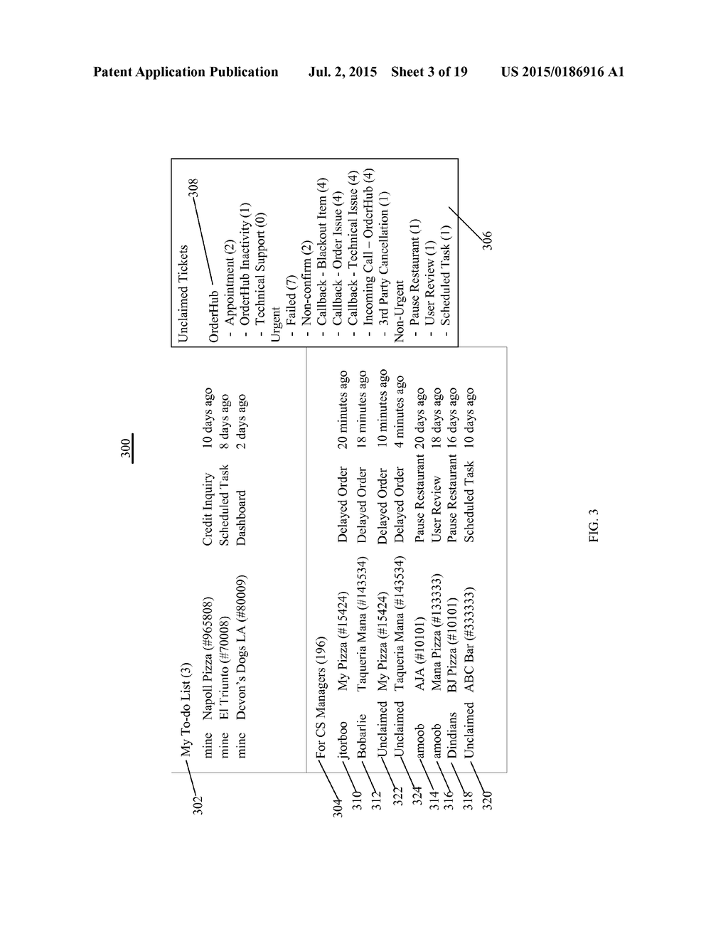 SYSTEM, METHOD AND APPARATUS FOR MANAGING MADE-TO-ORDER FOOD TICKETS FOR A     RESTAURANT SERVICE - diagram, schematic, and image 04