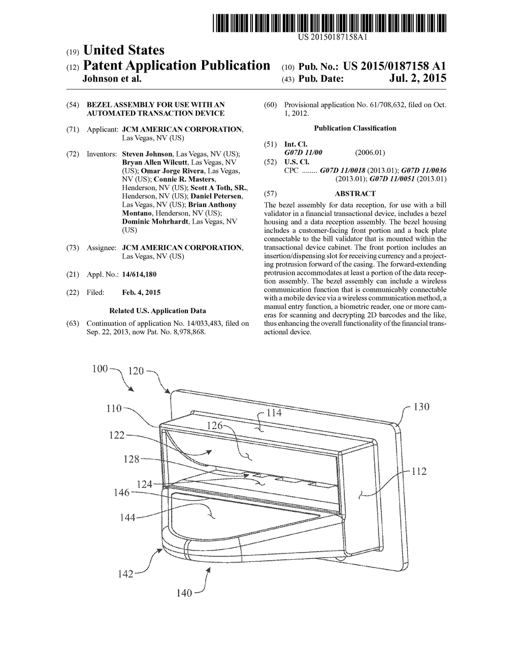 Bezel Assembly For Use with An Automated Transaction Device - diagram, schematic, and image 01