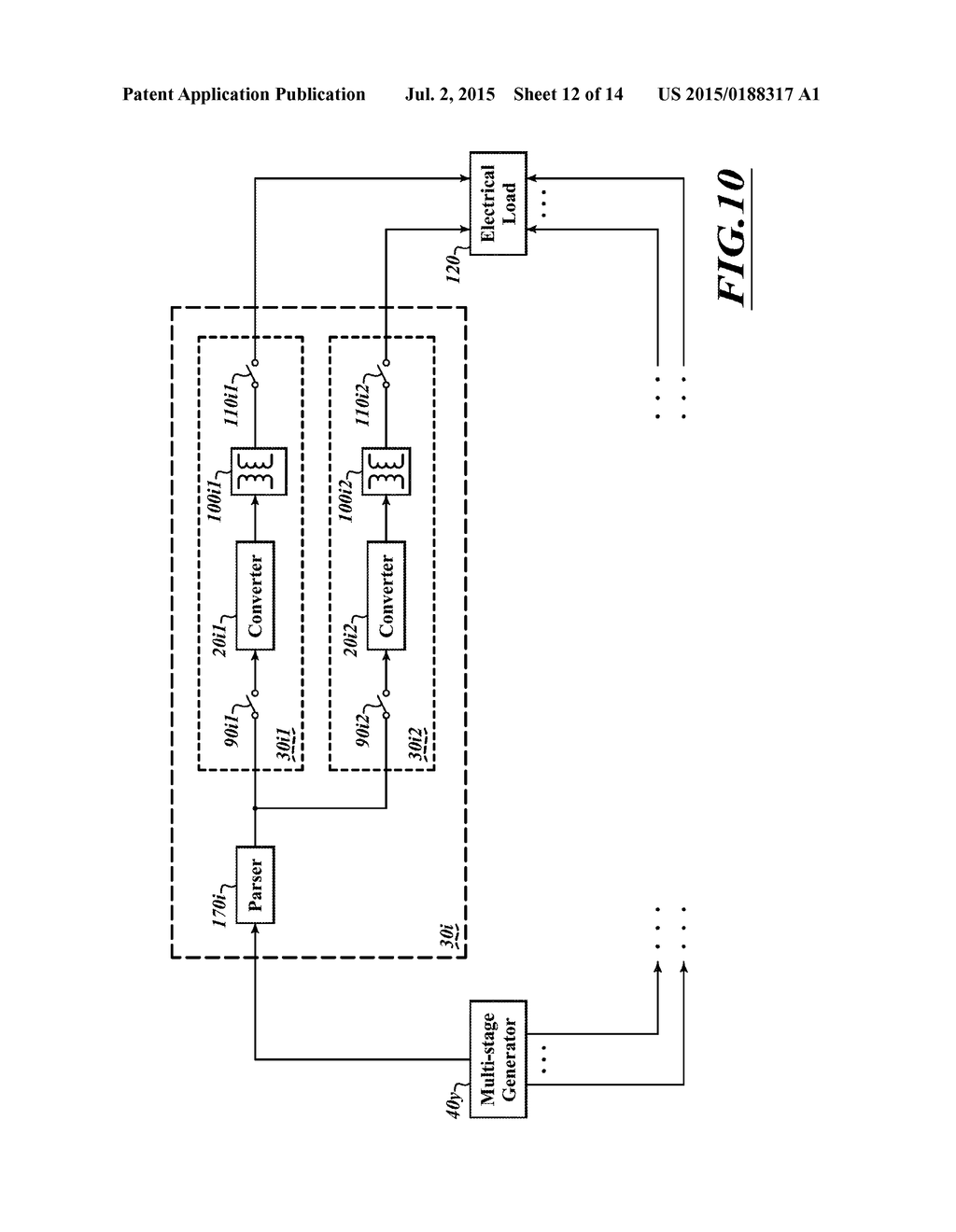 POWER CONVERSION SYSTEM FOR A MULTI-STAGE GENERATOR - diagram, schematic, and image 13