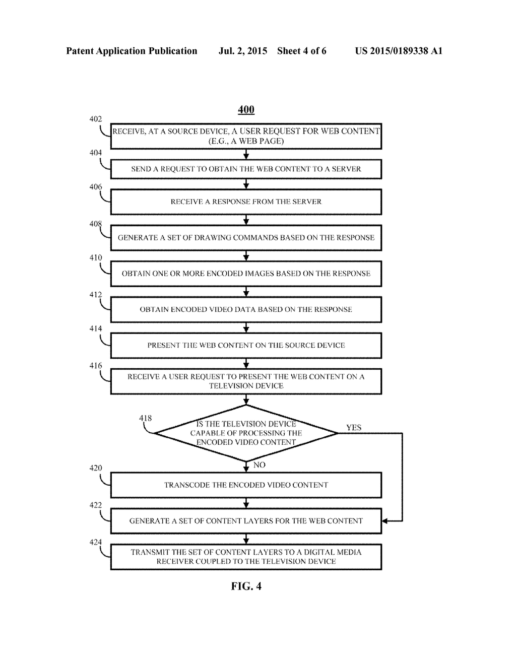 METHODS, SYSTEMS, AND MEDIA FOR REMOTE RENDERING OF WEB CONTENT ON A     TELEVISION DEVICE - diagram, schematic, and image 05