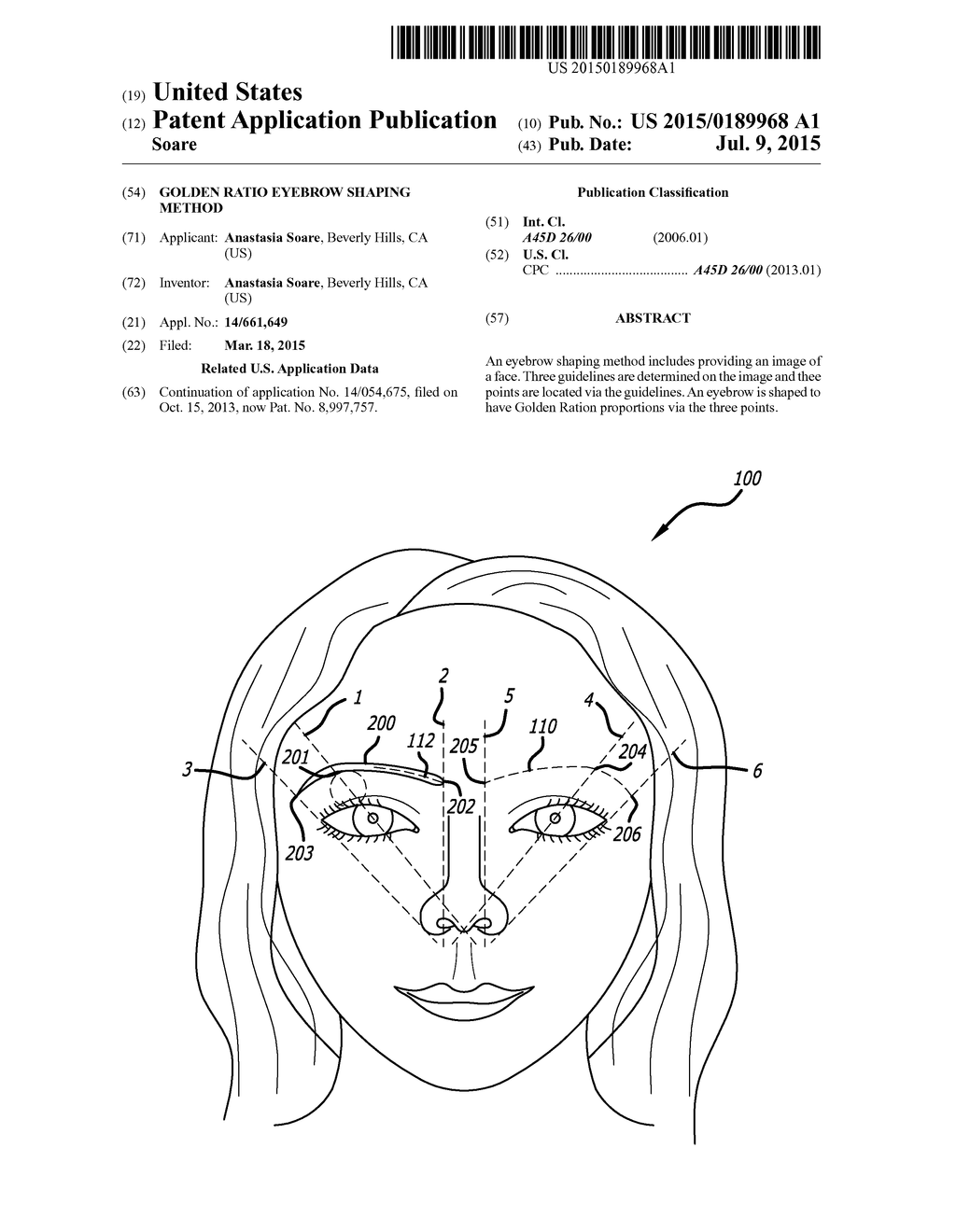 Golden Ratio Eyebrow Shaping Method - diagram, schematic, and image 01