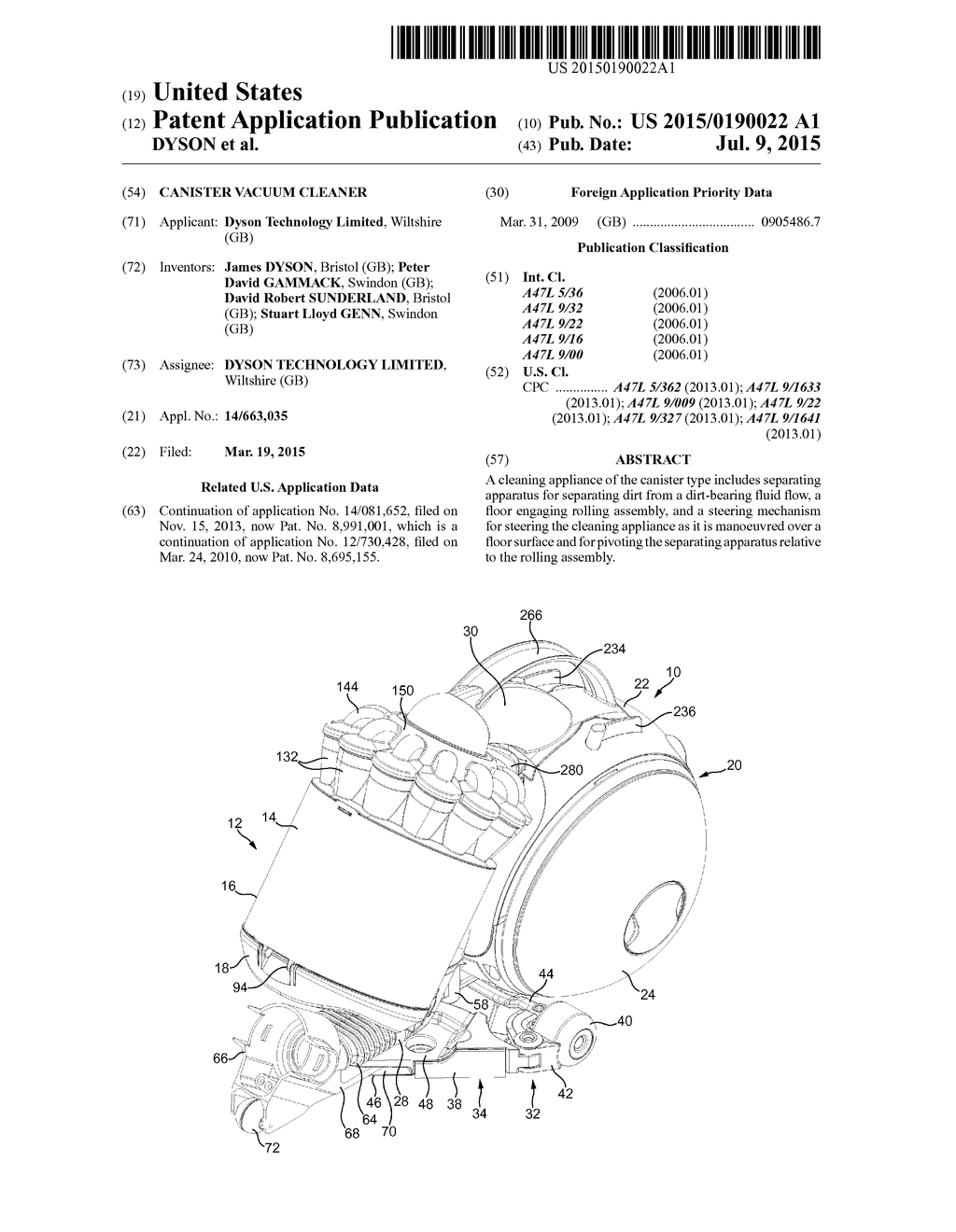 CANISTER VACUUM CLEANER - diagram, schematic, and image 01