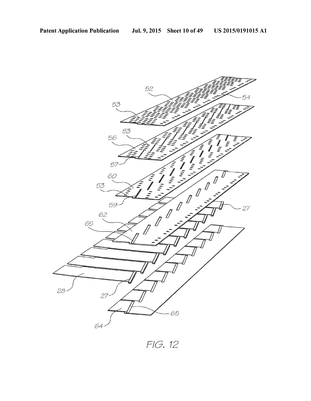 INKJET PRINTER HAVING LAMINATED STACK FOR RECEIVING INK FROM INK     DISTRIBUTION MOLDING - diagram, schematic, and image 11