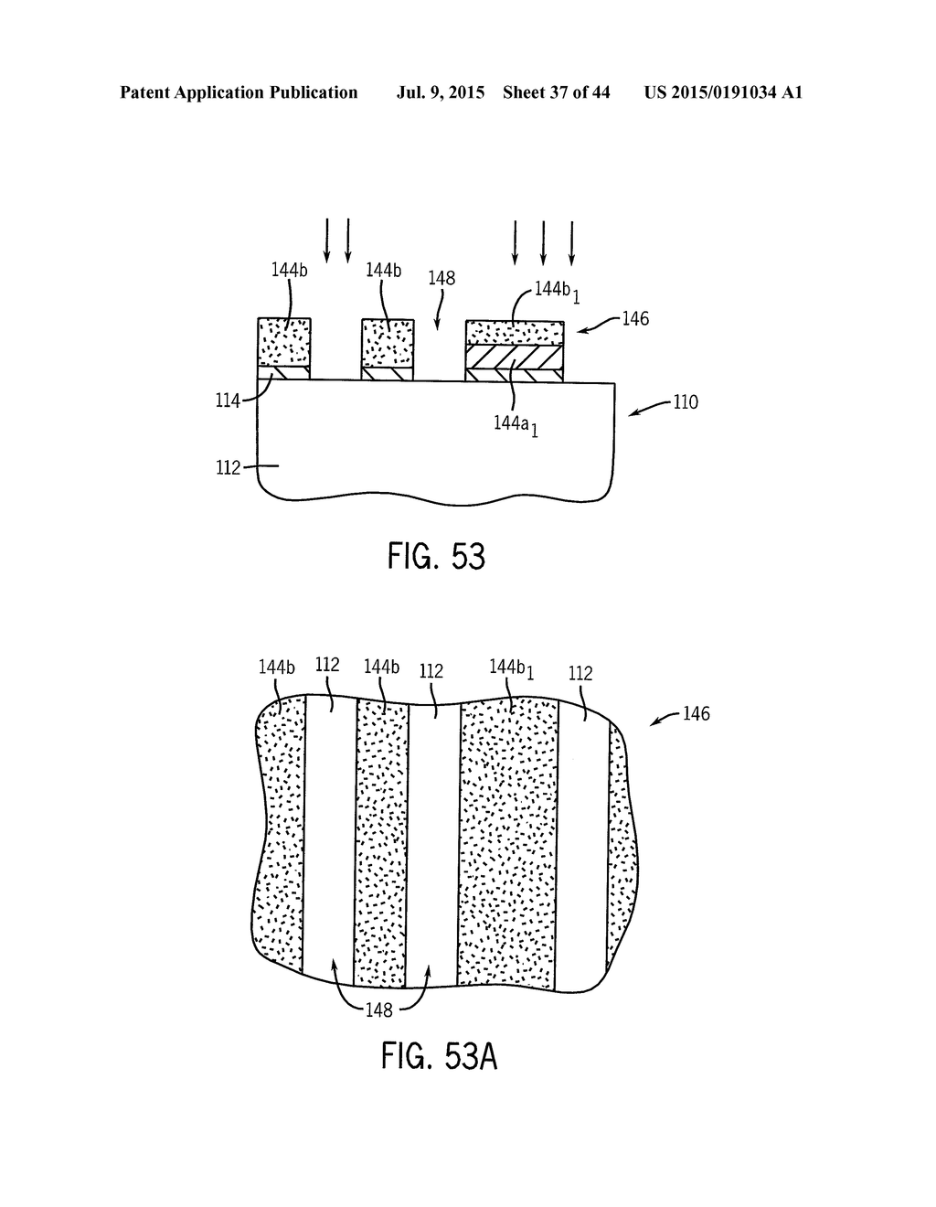 STAMPS, METHODS OF FORMING STAMPS, METHODS OF FORMING A PATTERN ON A     SUBSTRACT, AND METHODS OF FORMING A SELF-ASSEMBLED BLOCK COPOLYMER - diagram, schematic, and image 38