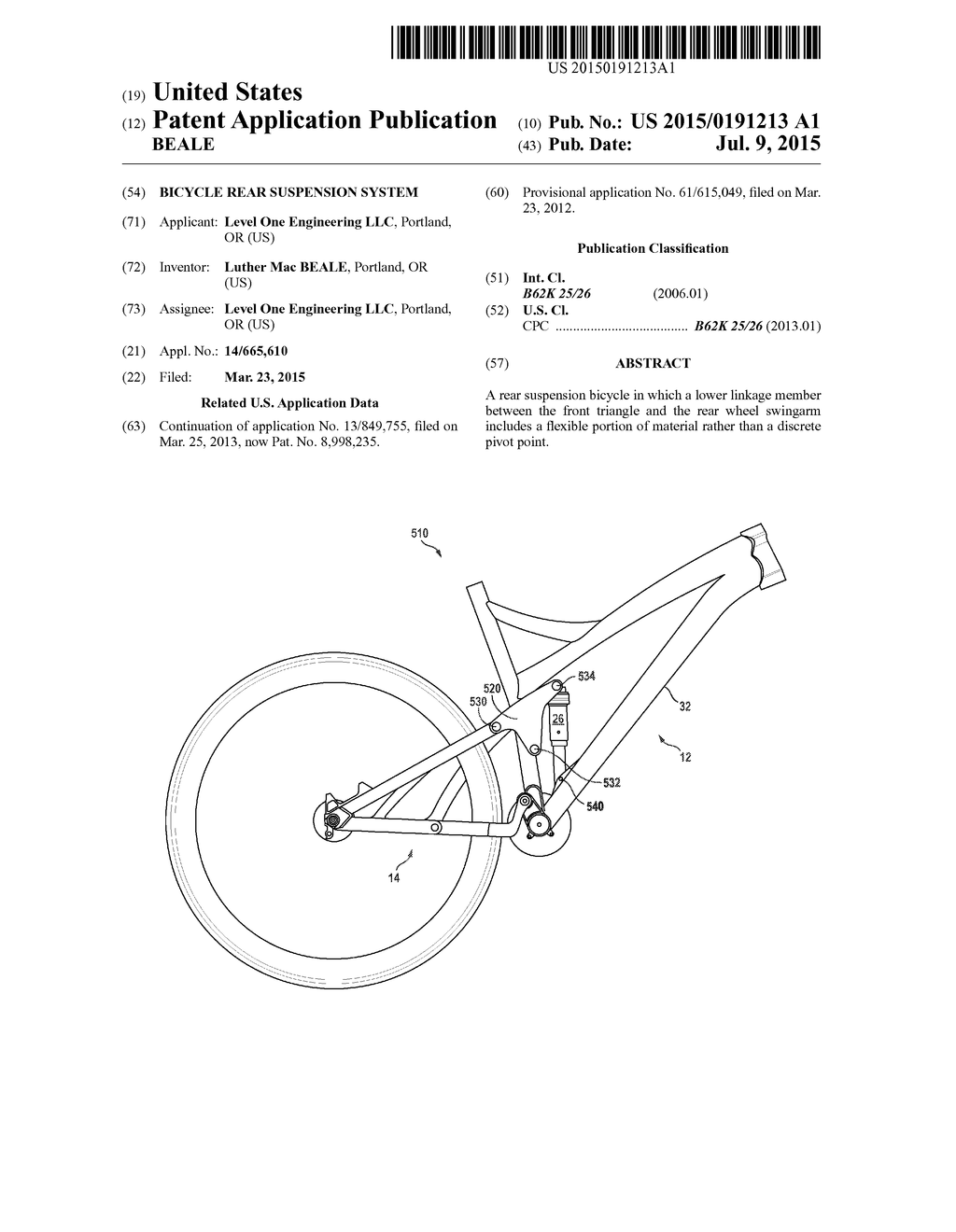 BICYCLE REAR SUSPENSION SYSTEM - diagram, schematic, and image 01