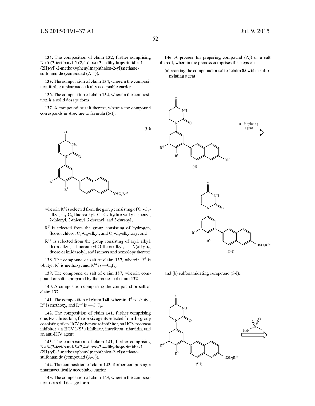 PROCESS FOR PREPARING ANTIVIRAL COMPOUNDS - diagram, schematic, and image 54