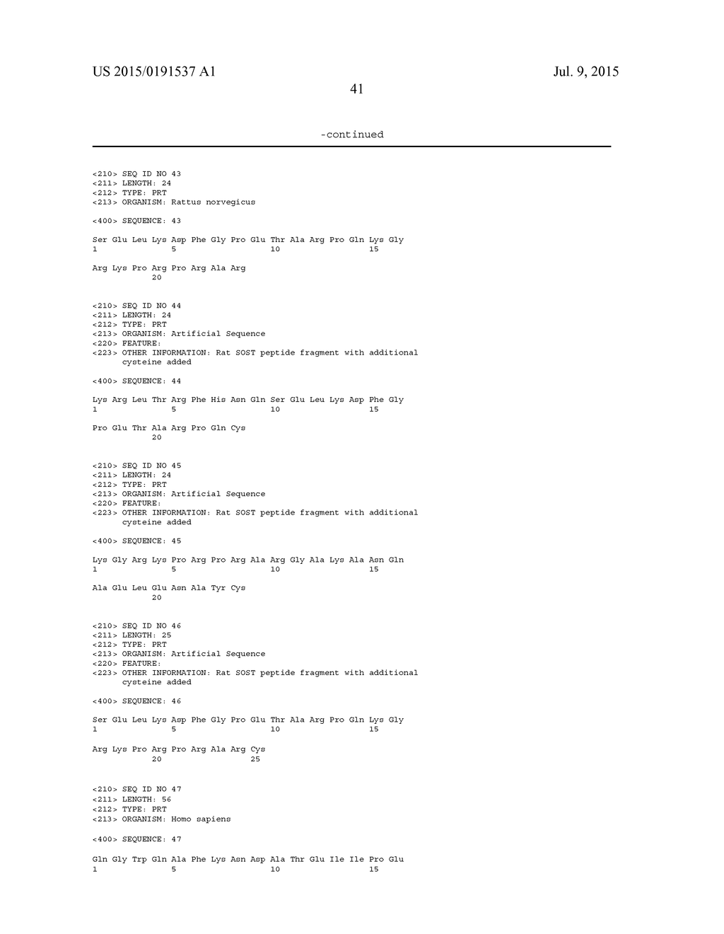 ANTIBODIES SPECIFIC FOR SCLEROSTIN AND METHODS FOR INCREASING BONE     MINERALIZATION - diagram, schematic, and image 49