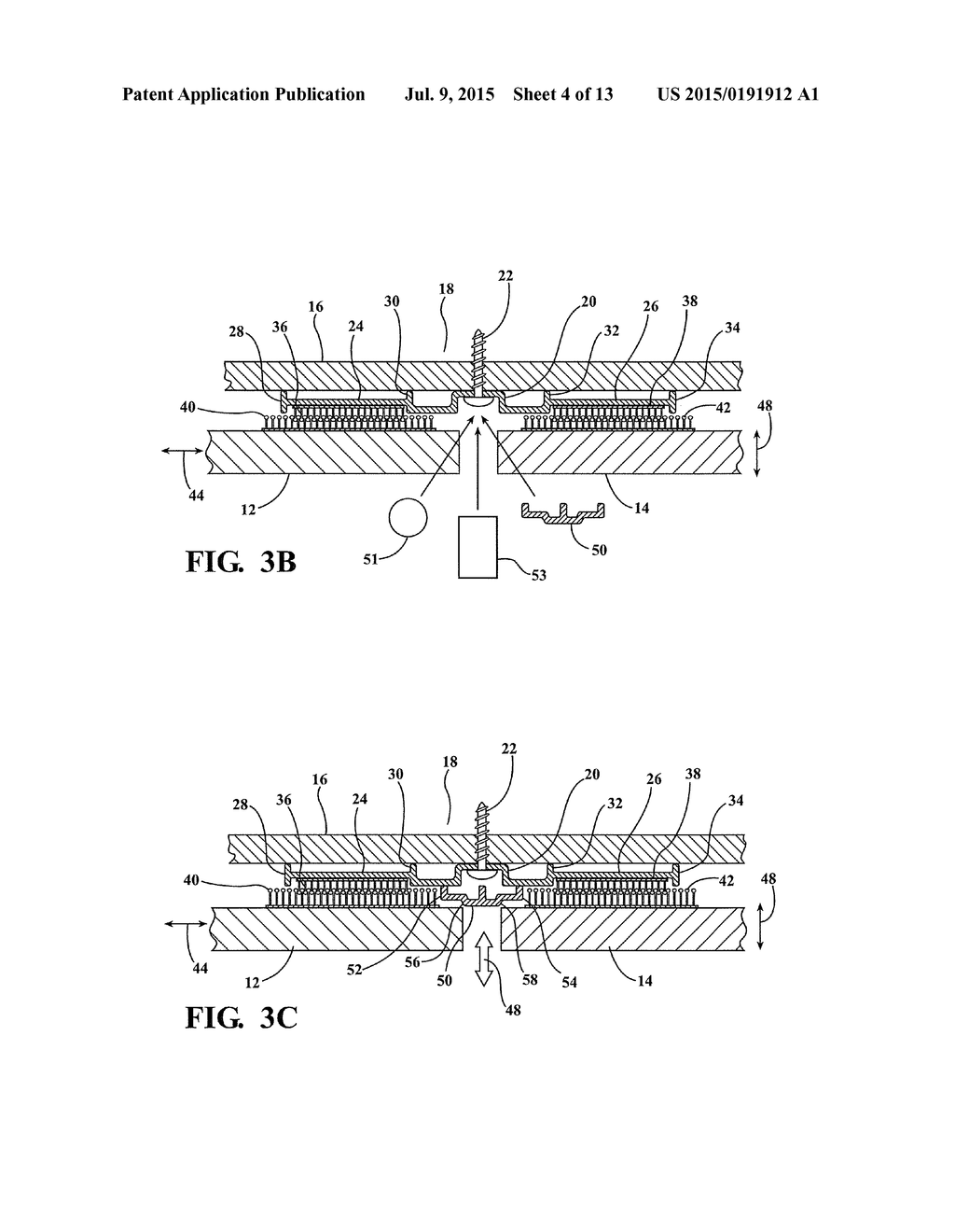 KIT AND ASSEMBLY FOR COMPENSATING FOR COEFFICIENTS OF THERMAL EXPANSION OF     DECORATIVE MOUNTED PANELS - diagram, schematic, and image 05