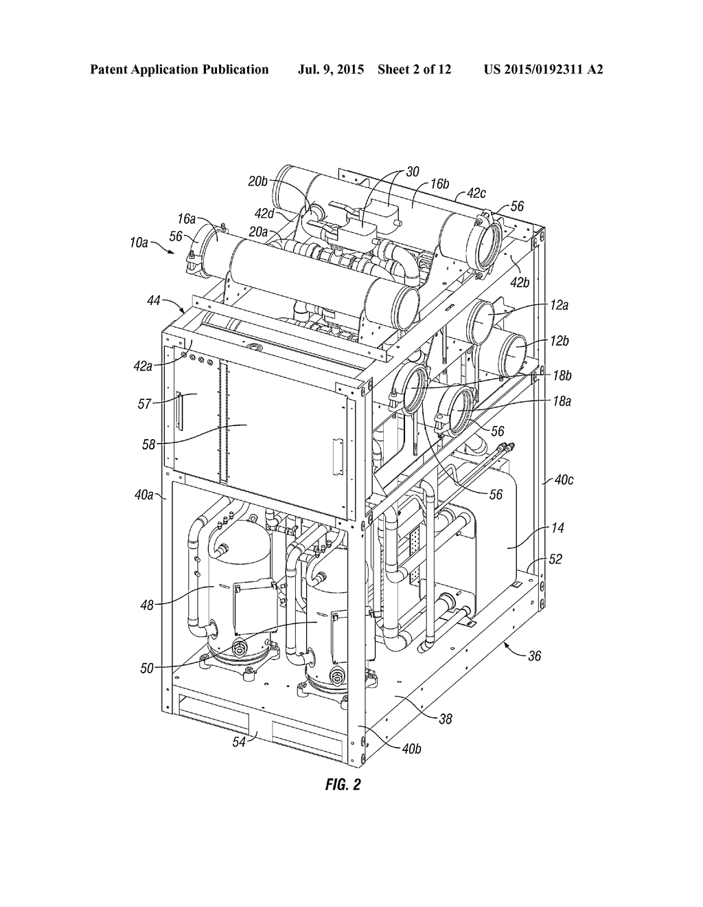 MODULAR CHILLER UNIT WITH DEDICATED COOLING AND HEATING FLUID CIRCUITS AND     SYSTEM COMPRISING A PLURALITY OF SUCH UNITS - diagram, schematic, and image 03