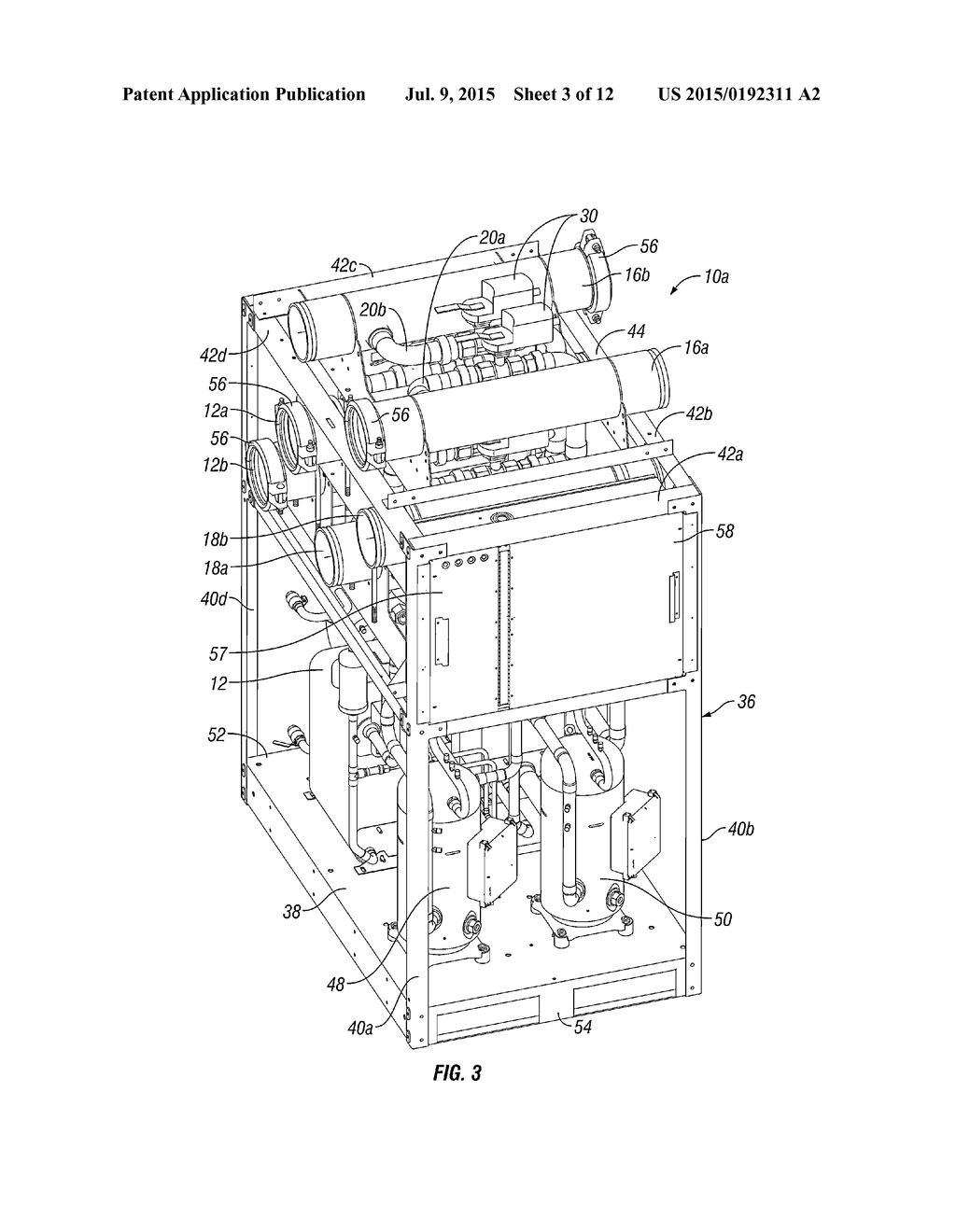 MODULAR CHILLER UNIT WITH DEDICATED COOLING AND HEATING FLUID CIRCUITS AND     SYSTEM COMPRISING A PLURALITY OF SUCH UNITS - diagram, schematic, and image 04