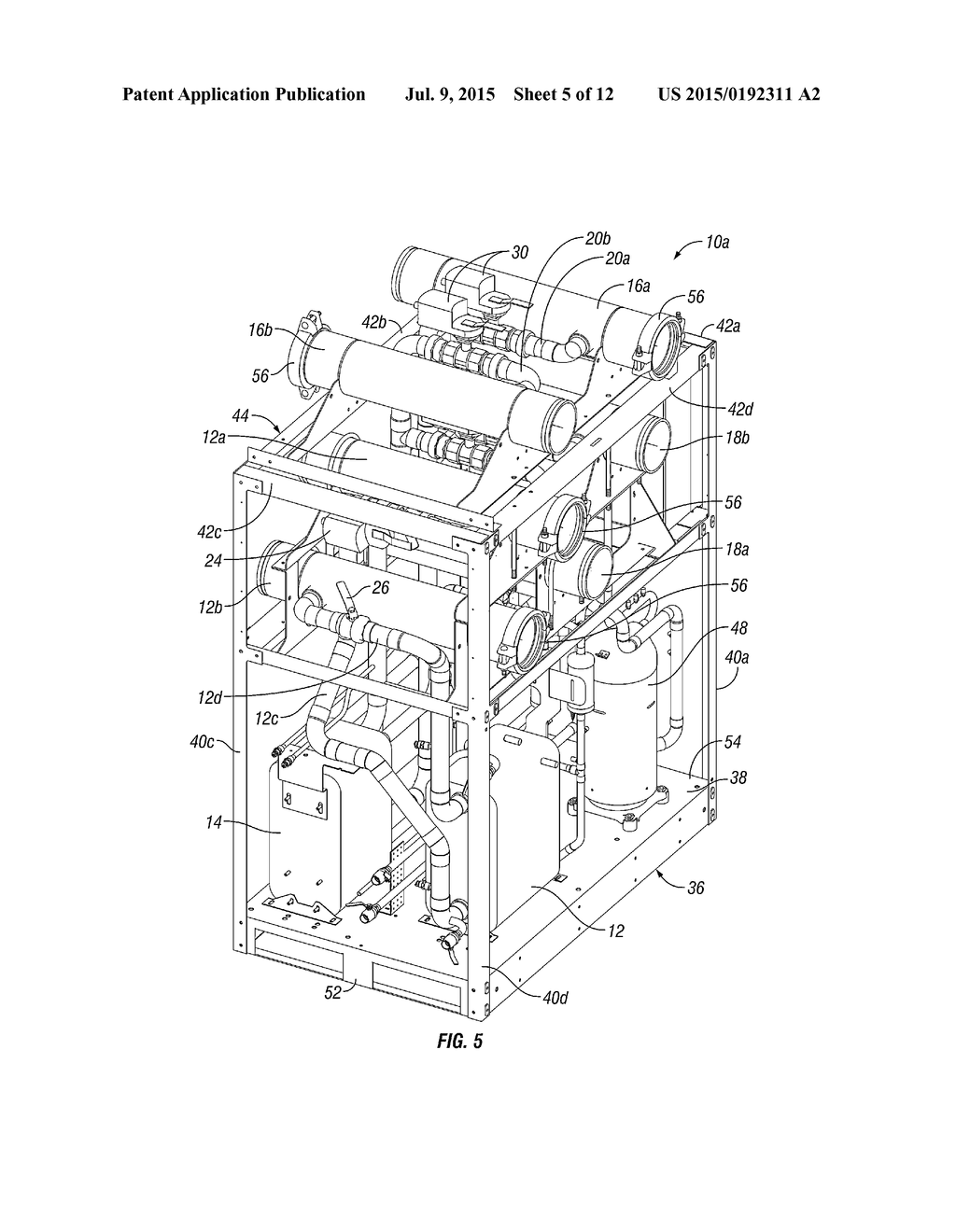 MODULAR CHILLER UNIT WITH DEDICATED COOLING AND HEATING FLUID CIRCUITS AND     SYSTEM COMPRISING A PLURALITY OF SUCH UNITS - diagram, schematic, and image 06