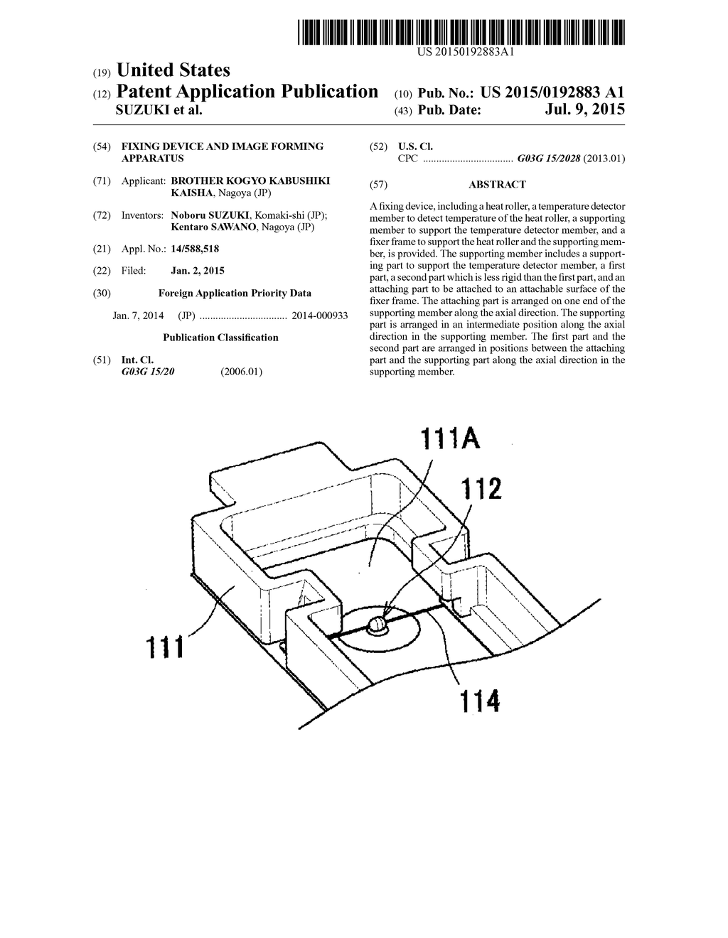 FIXING DEVICE AND IMAGE FORMING APPARATUS - diagram, schematic, and image 01