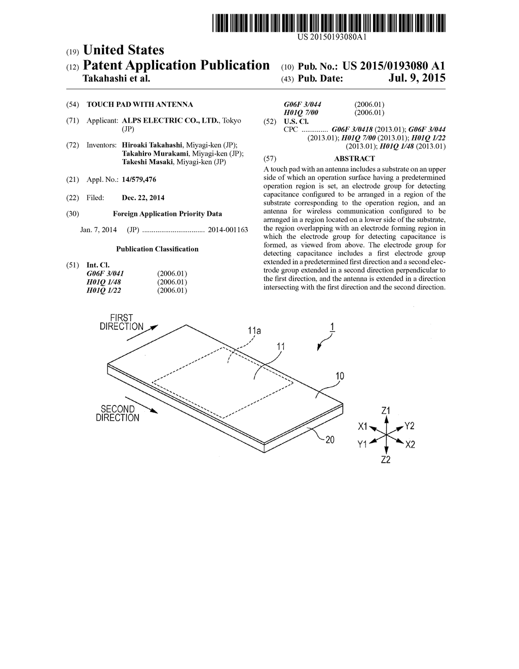 TOUCH PAD WITH ANTENNA - diagram, schematic, and image 01