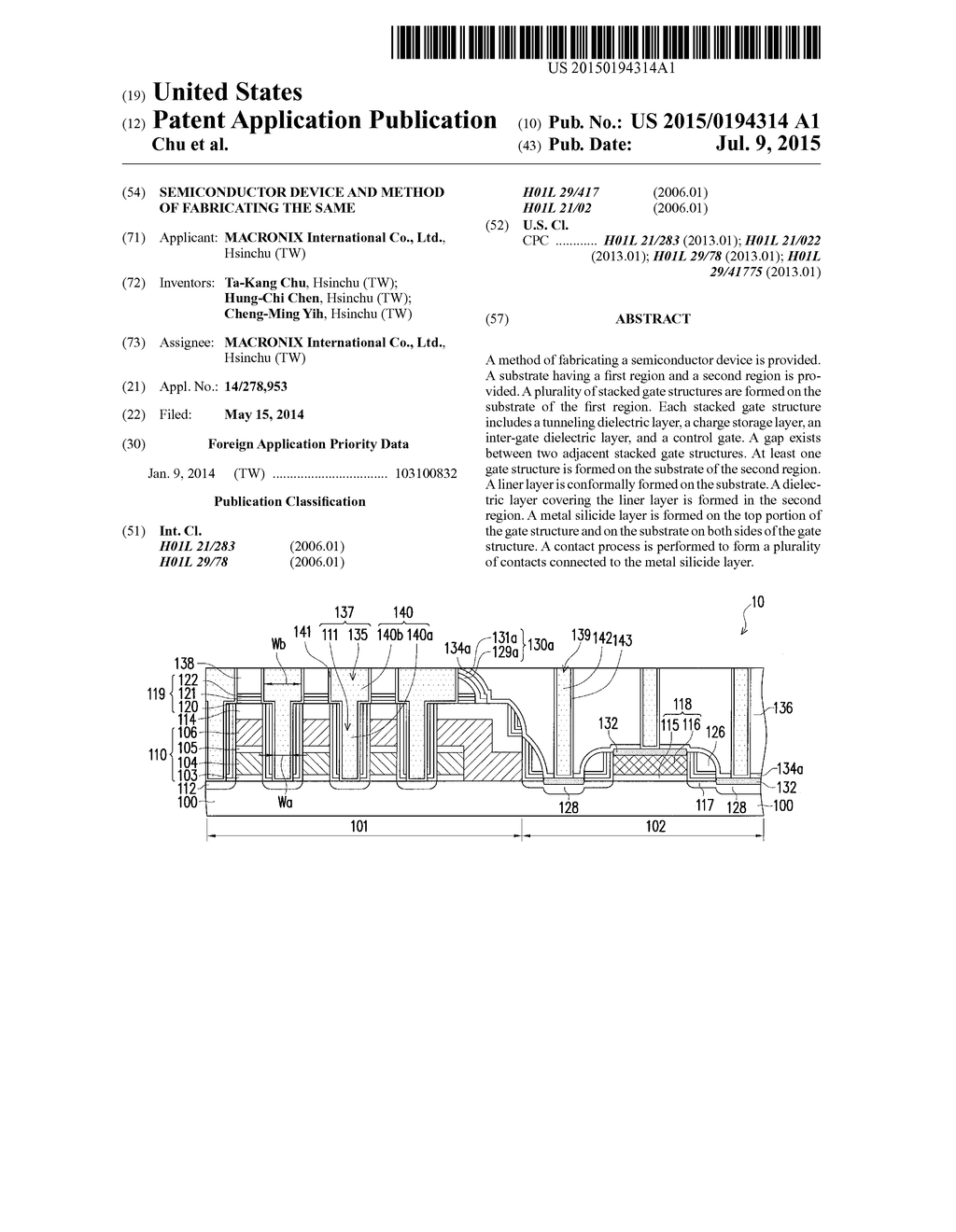 SEMICONDUCTOR DEVICE AND METHOD OF FABRICATING THE SAME - diagram, schematic, and image 01