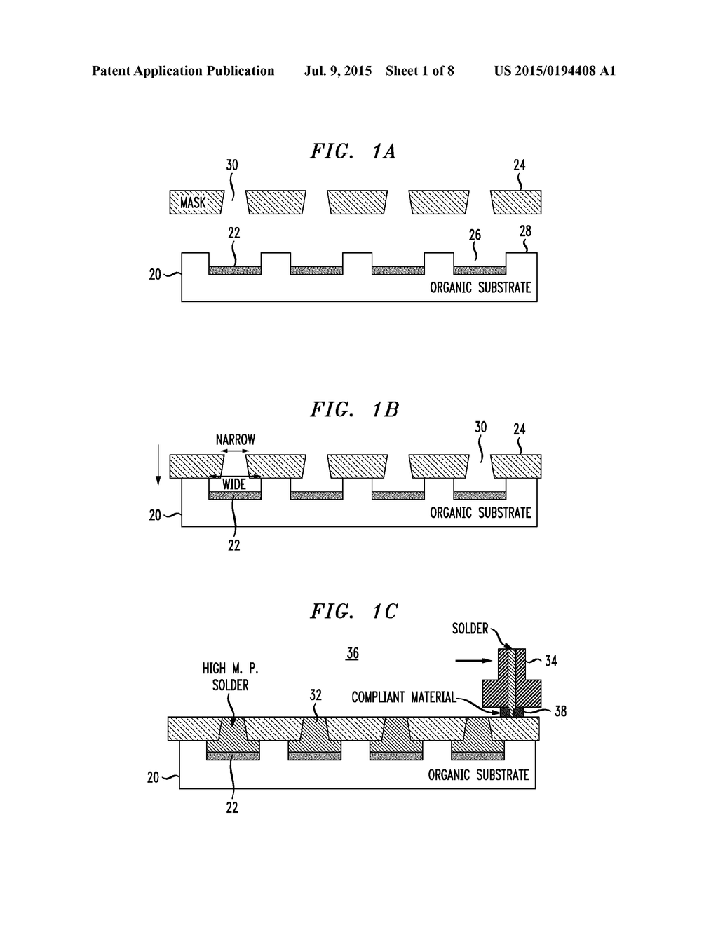 DOUBLE SOLDER BUMPS ON SUBSTRATES FOR LOW TEMPERATURE FLIP CHIP BONDING - diagram, schematic, and image 02