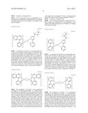 ORGANIC LIGHT-EMITTING LAYER MATERIAL, COATING LIQUID FOR USE IN FORMING     ORGANIC LIGHT-EMITTING LAYER WITH ORGANIC MATERIAL, ORGANIC     LIGHT-EMITTING DEVICE PRODUCED WITH COATING LIQUID, LIGHT SOURCE     APPARATUS WITH ORGANIC LIGHT-EMITTING DEVICE, AND METHODS FOR MANUFACTURE     THEREOF diagram and image