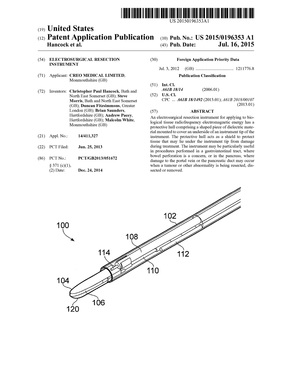 ELECTROSURGICAL RESECTION INSTRUMENT - diagram, schematic, and image 01