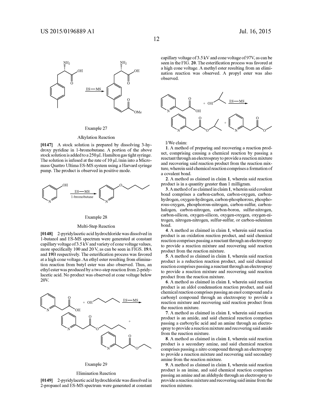 METHODS OF ELECTROSPRAY CHEMICAL SYNTHESIS - diagram, schematic, and image 49