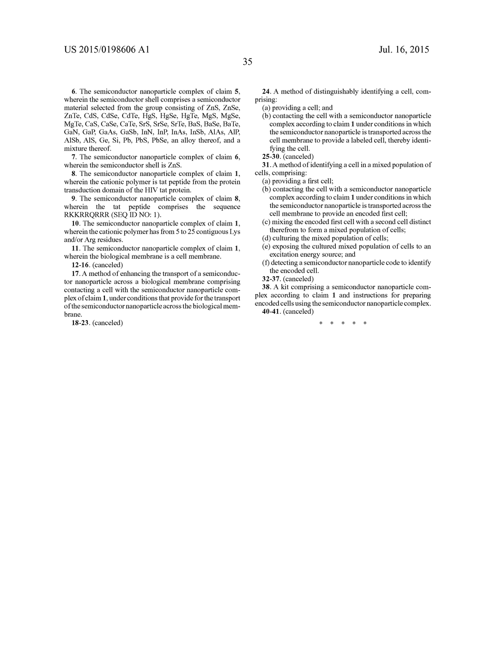 METHOD FOR ENHANCING TRANSPORT OF SEMICONDUCTOR NANOCRYSTALS ACROSS     BIOLOGICAL MEMBRANES - diagram, schematic, and image 53