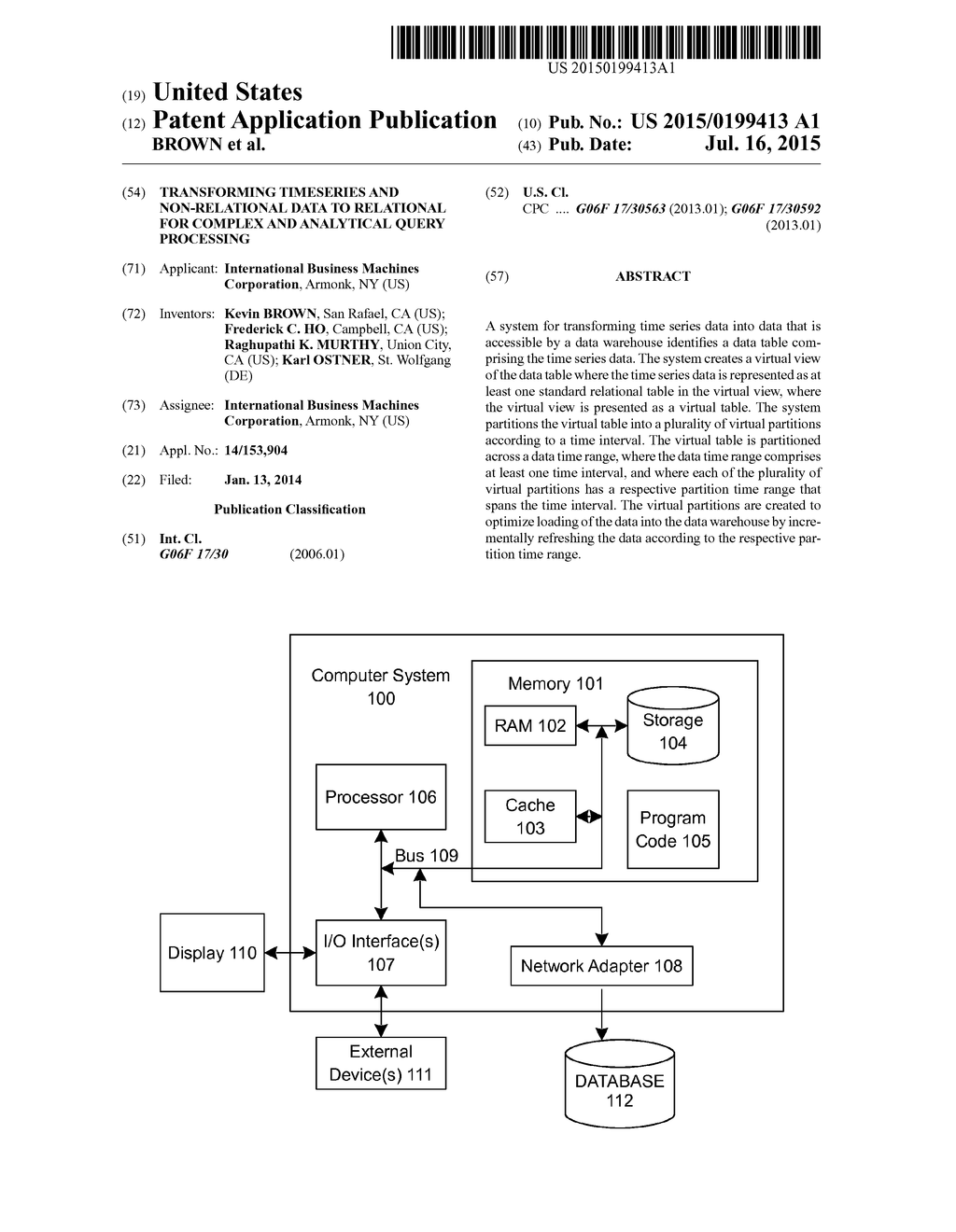 TRANSFORMING TIMESERIES AND NON-RELATIONAL DATA TO RELATIONAL FOR COMPLEX     AND ANALYTICAL QUERY PROCESSING - diagram, schematic, and image 01