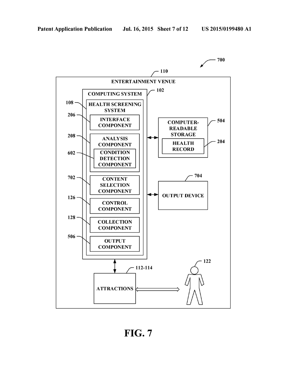 CONTROLLING HEALTH SCREENING VIA ENTERTAINMENT EXPERIENCES - diagram, schematic, and image 08