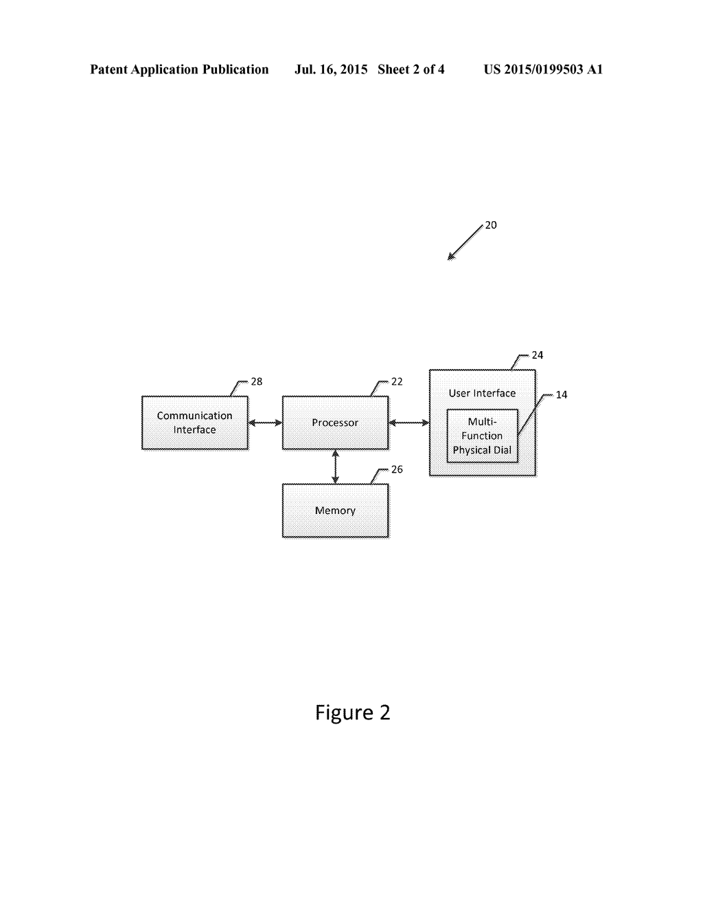 METHOD AND APPARATUS FOR PROVIDING SECURITY WITH A MULTI-FUNCTION PHYSICAL     DIAL OF A COMMUNICATION DEVICE - diagram, schematic, and image 03