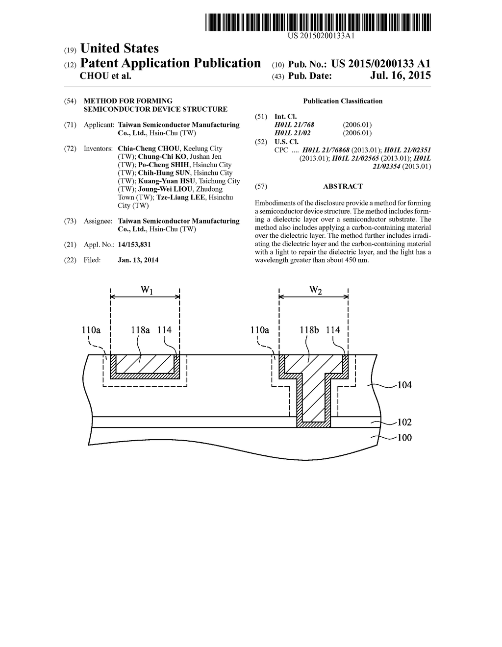 METHOD FOR FORMING SEMICONDUCTOR DEVICE STRUCTURE - diagram, schematic, and image 01