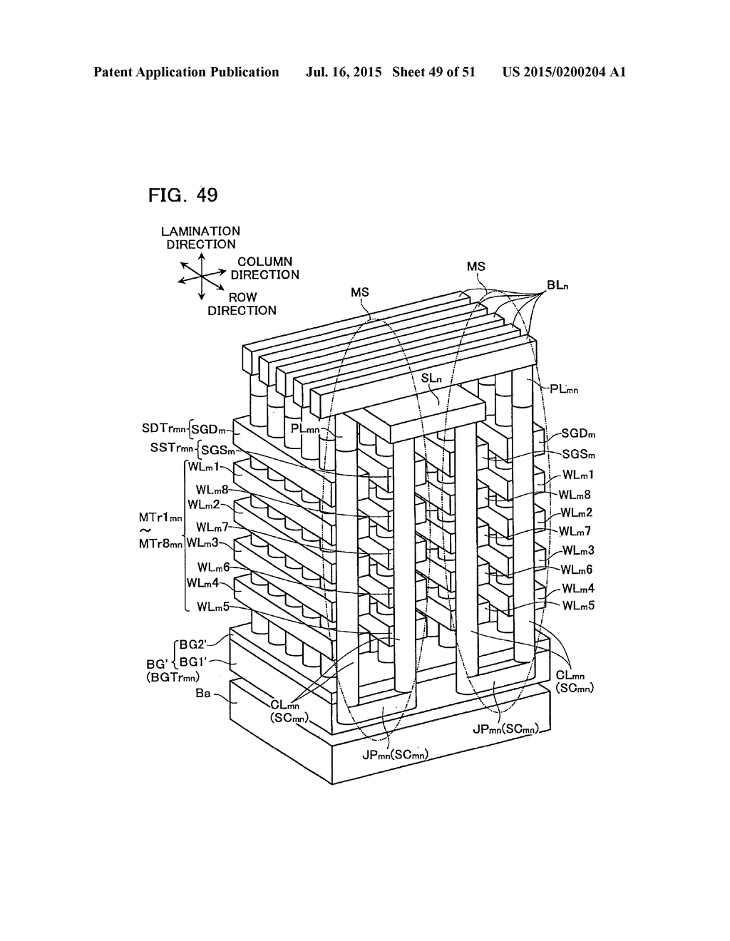 NON-VOLATILE SEMICONDUCTOR STORAGE DEVICE AND METHOD OF MANUFACTURING THE     SAME - diagram, schematic, and image 50