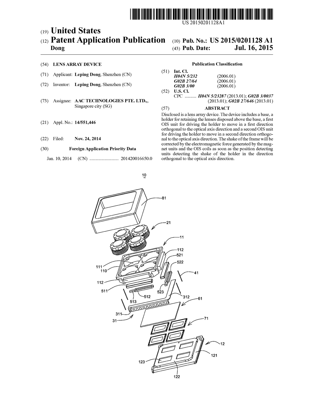 Lens Array Device - diagram, schematic, and image 01