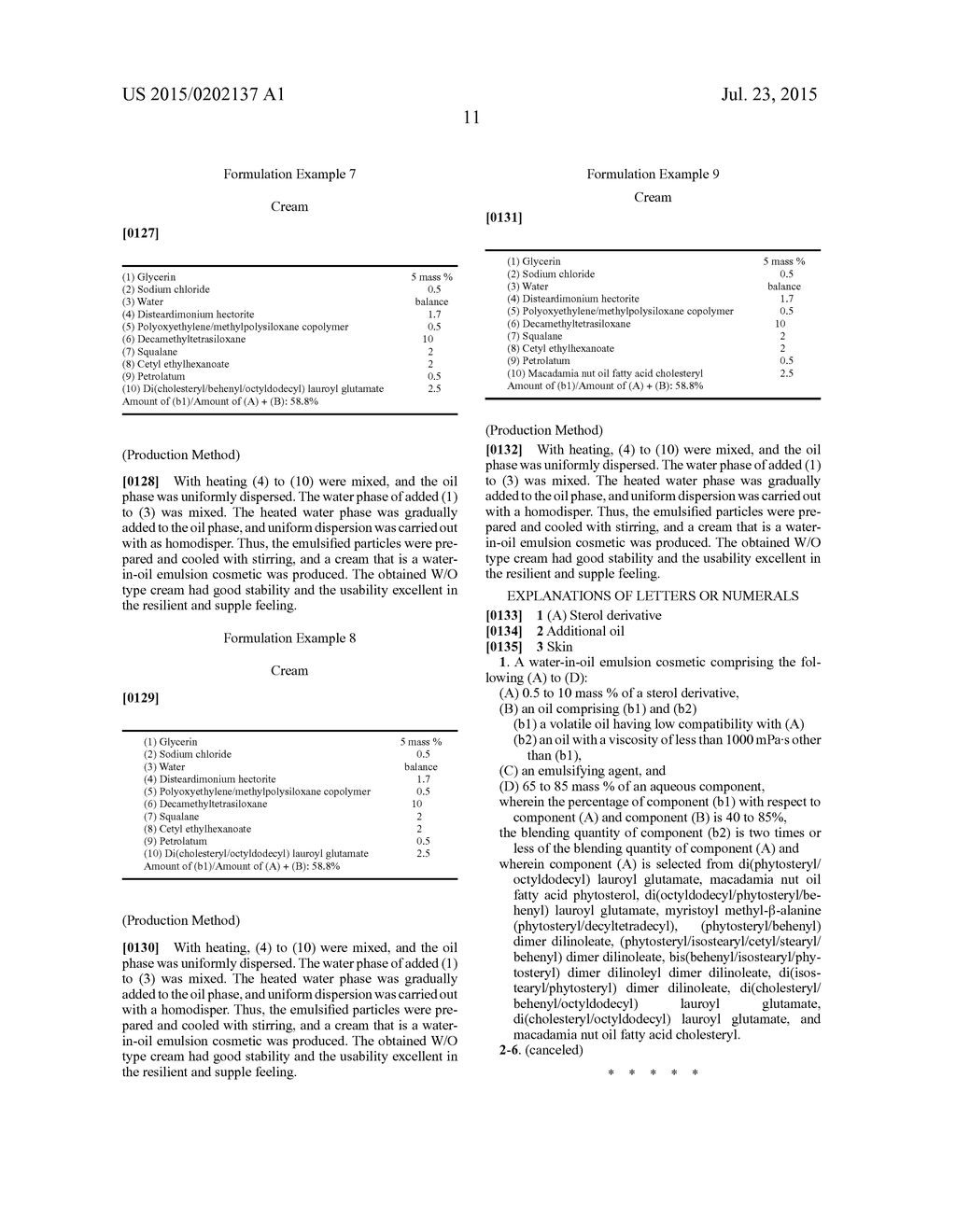 WATER-IN-OIL EMULSION COSMETIC - diagram, schematic, and image 13