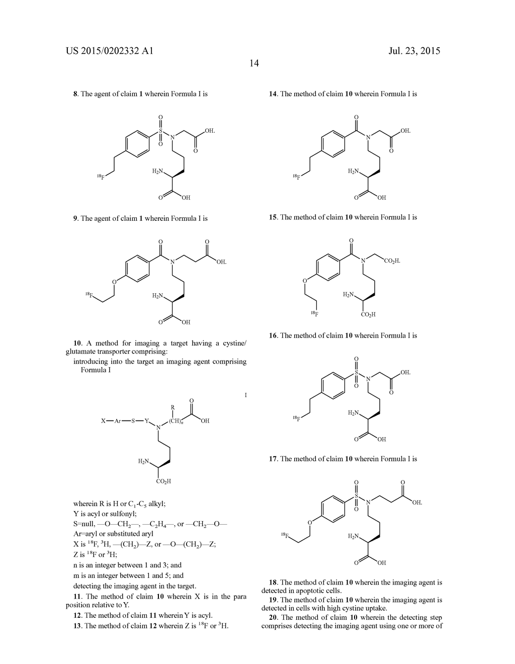 LABELED MOLECULAR IMAGING AGENTS AND METHODS OF USE - diagram, schematic, and image 15