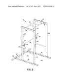 EXERCISE MACHINE FOR PROVIDING WEIGHT LIFTING EXERCISES SIMILAR TO THOSE     PROVIDED BY A FREE WEIGHT BARBELL diagram and image