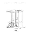 EXERCISE MACHINE FOR PROVIDING WEIGHT LIFTING EXERCISES SIMILAR TO THOSE     PROVIDED BY A FREE WEIGHT BARBELL diagram and image