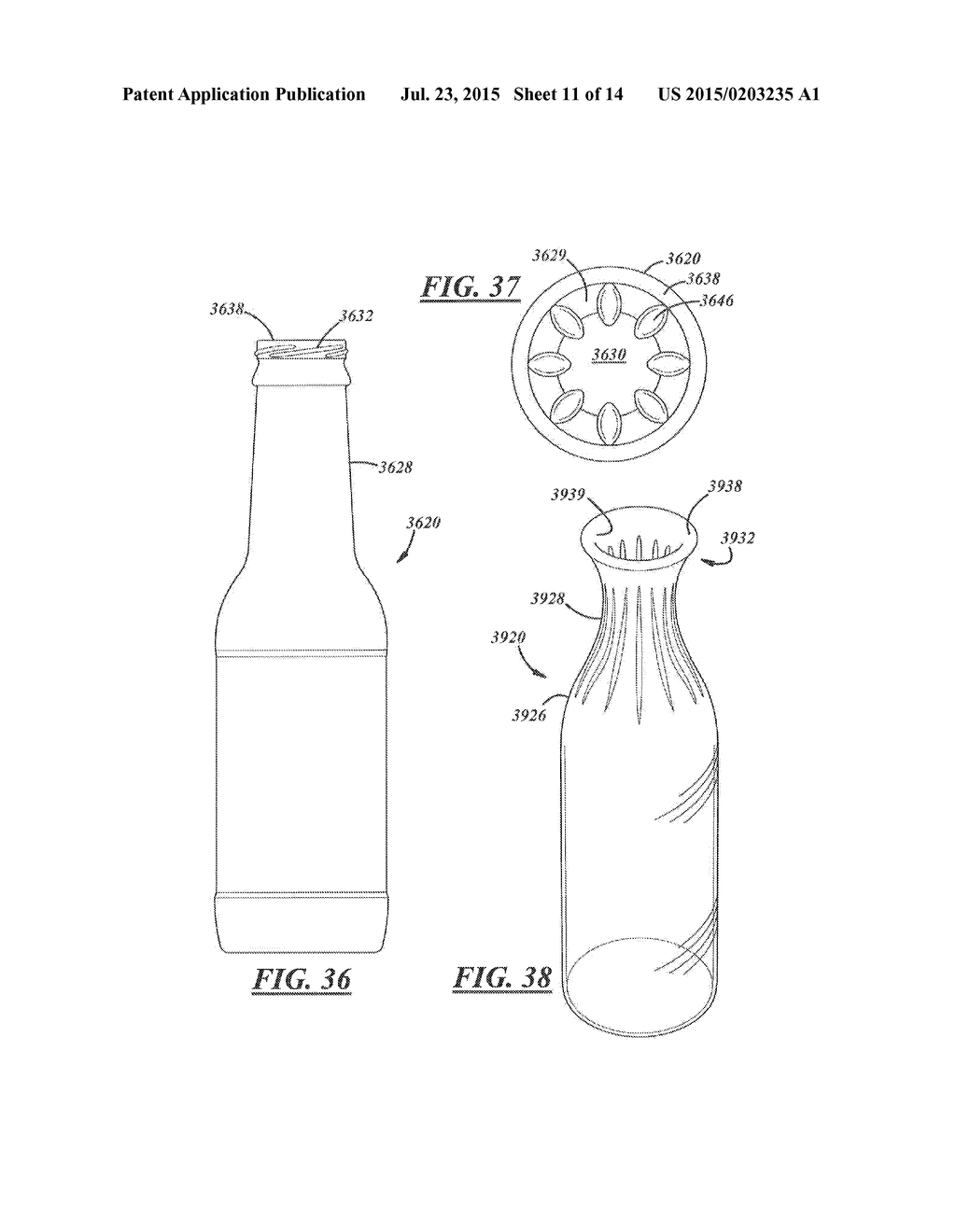 BOTTLE HAVING ONE OR MORE INTERNAL PROJECTIONS - diagram, schematic, and image 12