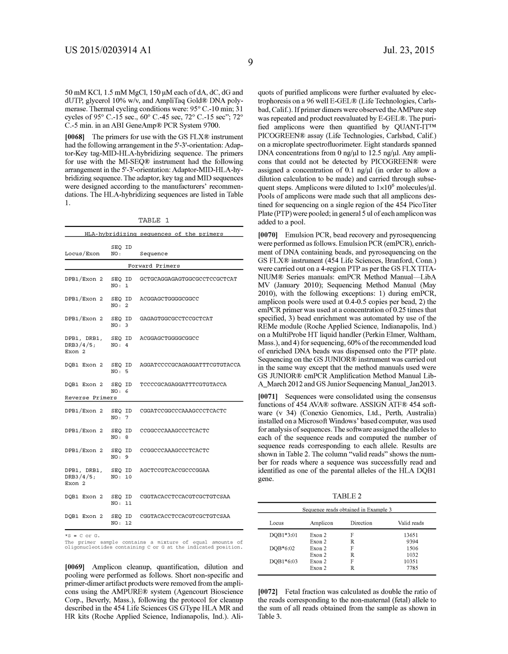 METHOD OF DETERMINING THE FRACTION OF FETAL DNA IN MATERNAL BLOOD USING     HLA MARKERS - diagram, schematic, and image 10