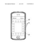 Mobile telephone application for a lighted mirror effect diagram and image