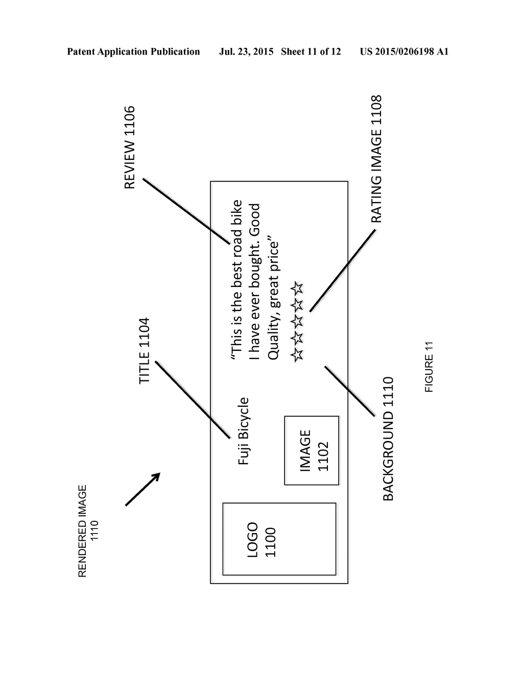 Method and System to Generate Digitized Advertisement Content by     Extraction from a Representation of a Completed Instantiation of a     Rendered Webpage - diagram, schematic, and image 12