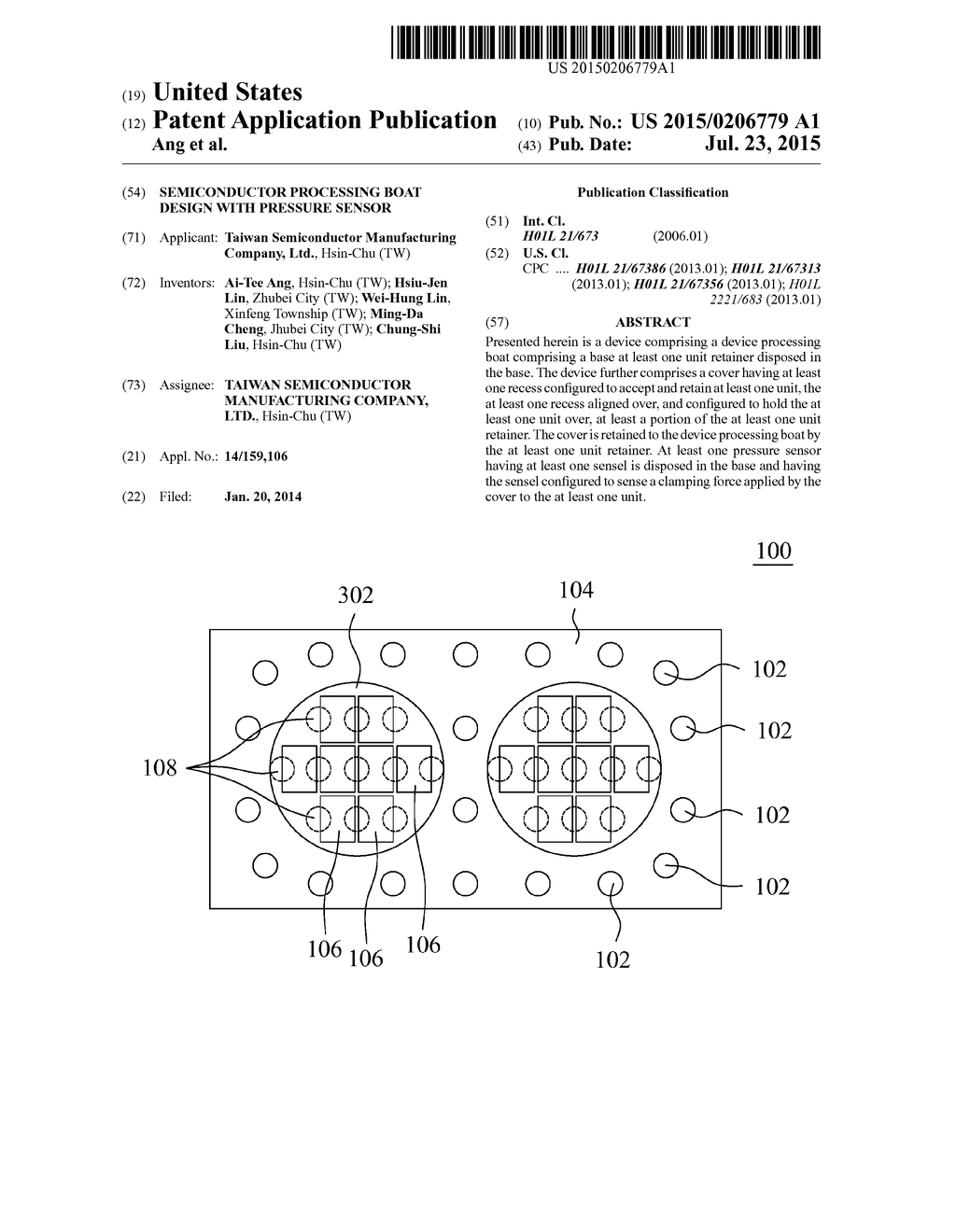 SEMICONDUCTOR PROCESSING BOAT DESIGN WITH PRESSURE SENSOR - diagram, schematic, and image 01