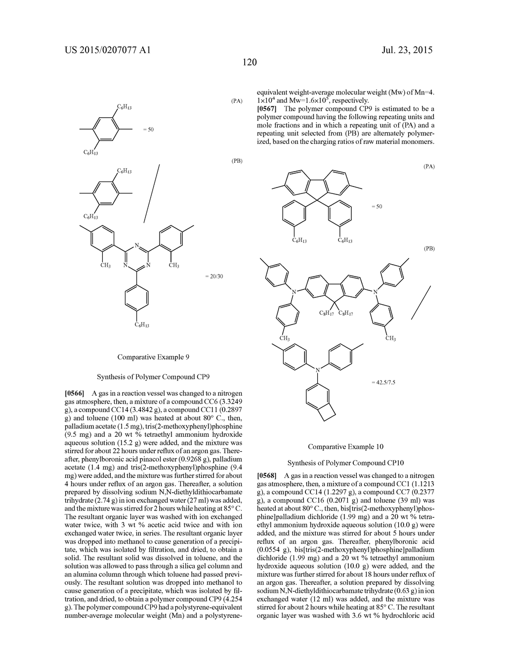 HIGH-MOLECULAR COMPOUND AND LIGHT-EMITTING ELEMENT USING SAME - diagram, schematic, and image 121