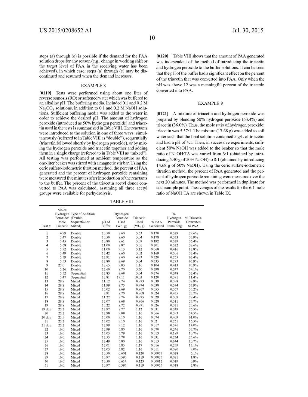 Methods and Compositions for the Generation of Peracetic Acid On Site at     the Point-of-Use - diagram, schematic, and image 12