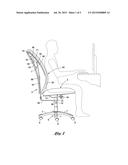 PROGRESSIVELY CURVED LUMBAR SUPPORT FOR THE BACK OF A CHAIR diagram and image