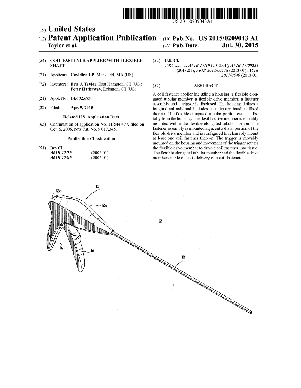 Coil fastener applier with flexible shaft - diagram, schematic, and image 01