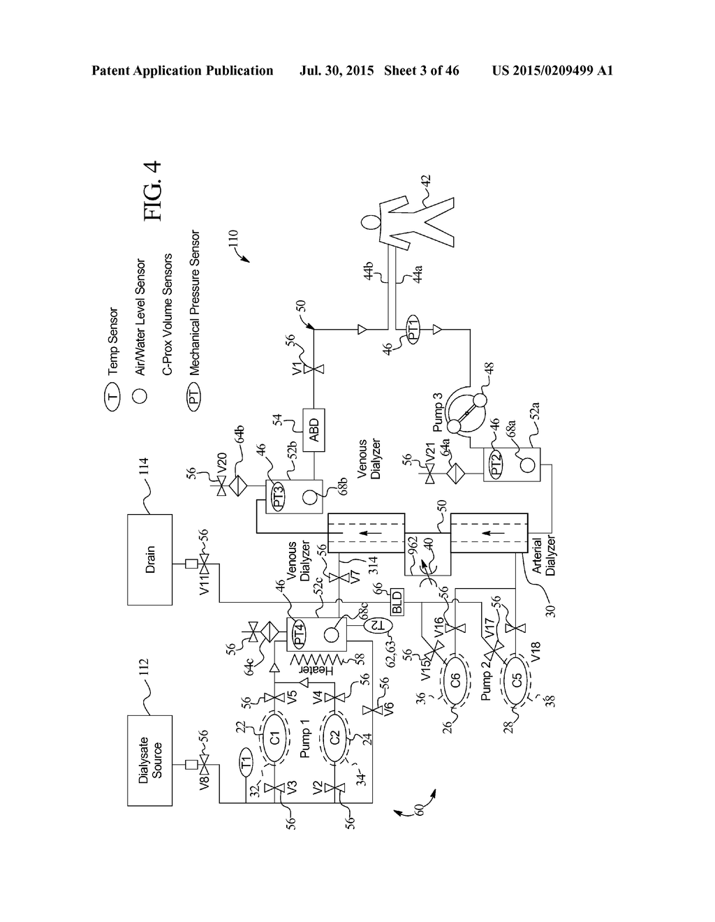 DIALYSIS SYSTEM WITH CASSETTE BASED BALANCE CHAMBERS AND VOLUMETRIC PUMPS - diagram, schematic, and image 04