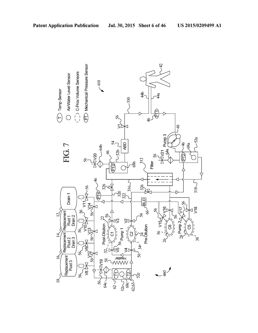 DIALYSIS SYSTEM WITH CASSETTE BASED BALANCE CHAMBERS AND VOLUMETRIC PUMPS - diagram, schematic, and image 07